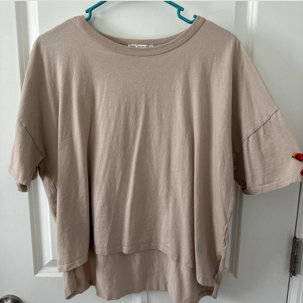 Zara Taupe Short Sleeve Tee